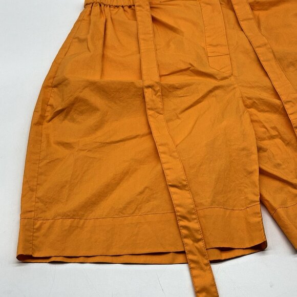 NICHOLAS Talitha Size 2 Wildflower Orange Cotton High Waisted Wrap Belt Shorts - Picture 4 of 11